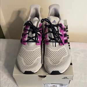 Adidas White and Purple Athletic Sneakers